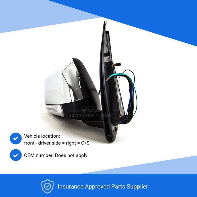 Fits Nissan Navara 2006-2015 Door Wing Mirror Electric Chromed Power Fold Right - image 2