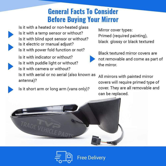 Fits Nissan Navara 2006-2015 Door Wing Mirror Electric Black Driver Side - image 4