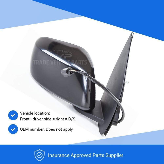 Fits Nissan Navara 2006-2015 Door Wing Mirror Electric Black Driver Side - image 3