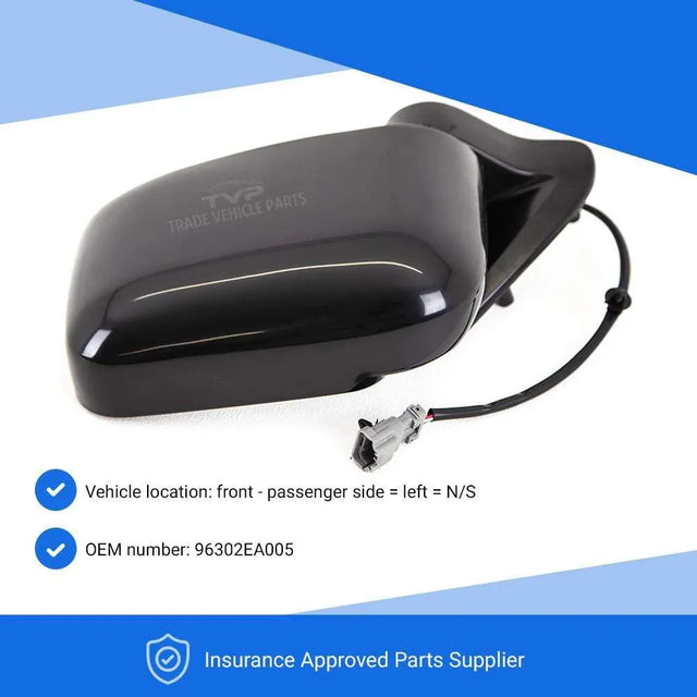 Fits Nissan Navara 2001-2006, Door Wing Mirror Electric Black Paintable Passenger Side - image 2