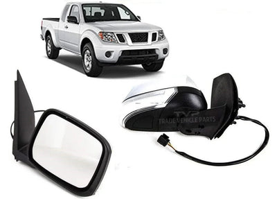 Fits Nissan Navara 2006-2015 Door Wing Mirror Electric With Indicator Chrome Cover Right - tradevehicleparts.co.uk
