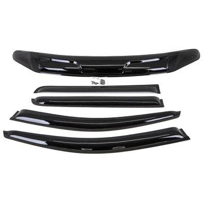 Fits For Nissan Navara NP300 2016- Bonnet Guard & Window Wind Deflectors Set - tradevehicleparts.co.uk