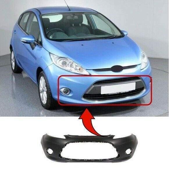 Fits Ford Fiesta 2008-2012 Front Bumper With Fog Holes No Pdc Or Washer Holes Mat Black - image 3