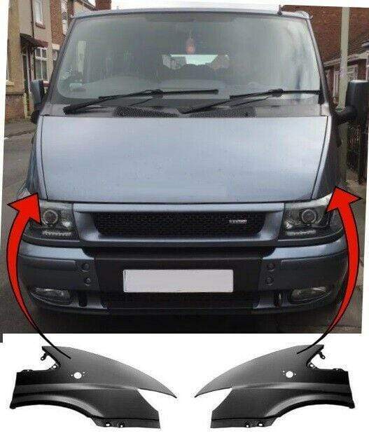 FD1694 Ford Transit Van 2000-2006 Front Wing Primed Pair Left & Right With Hole