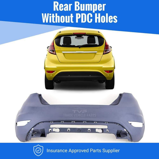 Fits Ford Fiesta MK7 2008-2017 Rear Bumper Without PDC Primed - image 2