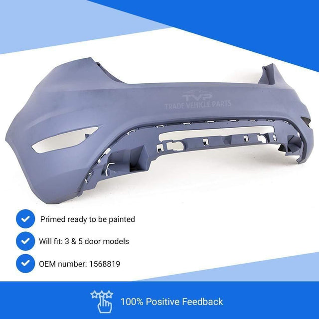 Fits Ford Fiesta MK7 2008-2017 Rear Bumper Without PDC Primed - image 3