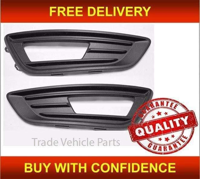 Fits Ford Focus 2014- Front Bumper Fog Grille No Chrome Moulding Pair Left & Right - image 2