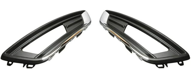 Fits Ford Focus 2014- Front Bumper Fog Grille With Chrome Moulding Pair Left & Right - image 2