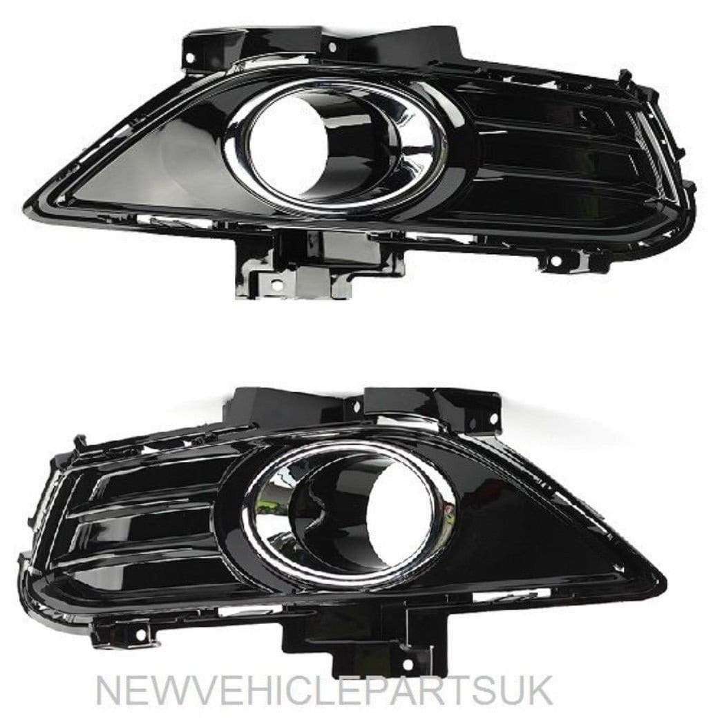 FD3019 Ford Mondeo 2015- Front Bumper Fog Grille Gloss Black Pair Left & Right