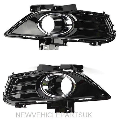 Fits Ford Mondeo 2015-2019 Front Bumper Fog Grille Gloss Black Pair Left & Right - tradevehicleparts.co.uk