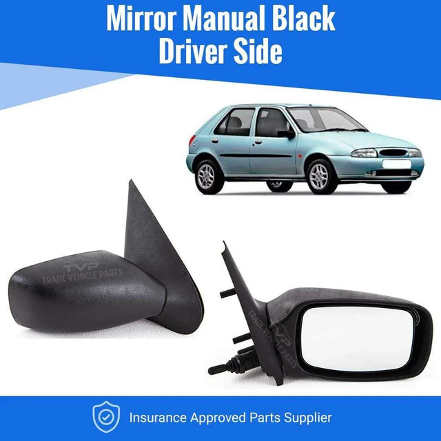 Fits Ford Fiesta 1996-2002 Door Wing Mirror Manual Black Driver Side - image 3
