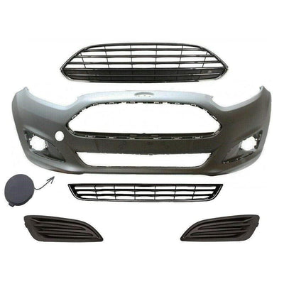 Fits Ford Fiesta Mk7 2013-2017 Front Bumper Kit Complete Primed - tradevehicleparts.co.uk