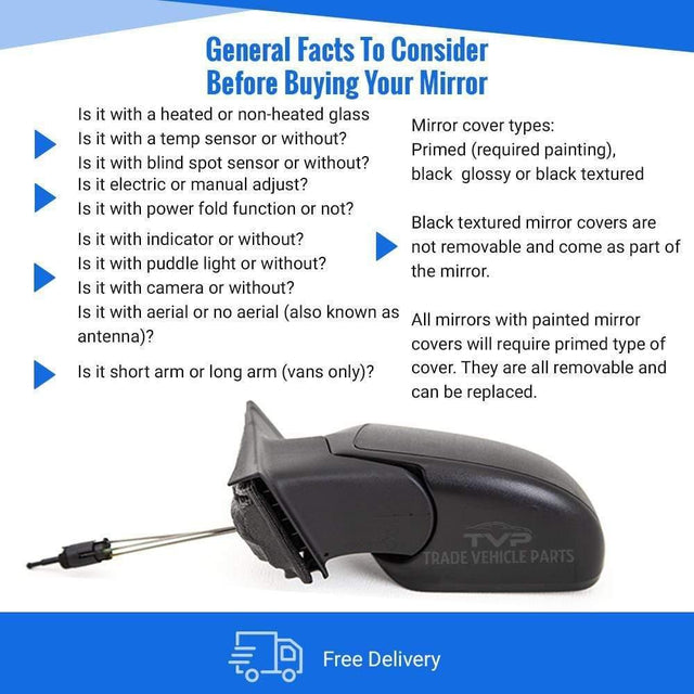 Fits Ford Focus 2005-2007 Door Wing Mirror Manual Textured Passenger Side - image 4