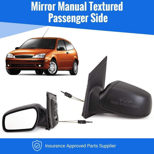 Fits Ford Focus 2005-2007 Door Wing Mirror Manual Textured Passenger Side - image 2