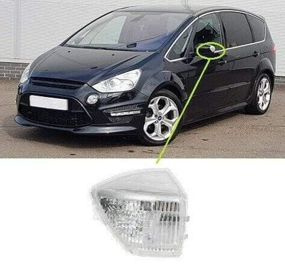 Fits Ford S-Max 2006-2015 Door Wing Mirror Indicator Clear Lens Passenger Side - tradevehicleparts.co.uk