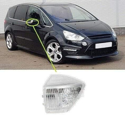Fits Ford S-Max 2006-2015 Door Wing Mirror Indicator Clear Lens Driver Side - tradevehicleparts.co.uk