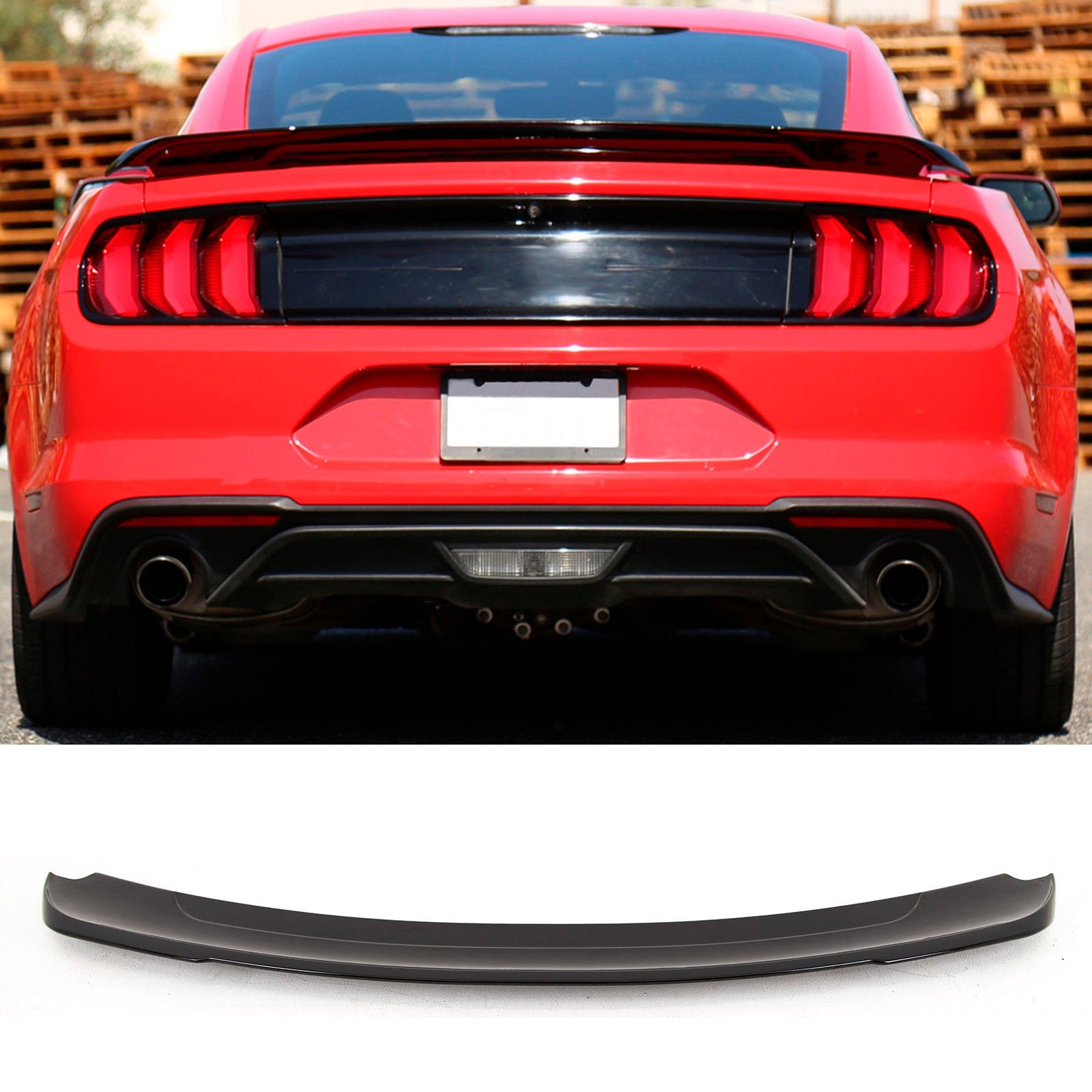 FD5533 Ford Mustang Coupe 2015- Rear Boot Lip Spoiler GT Style Gloss Black