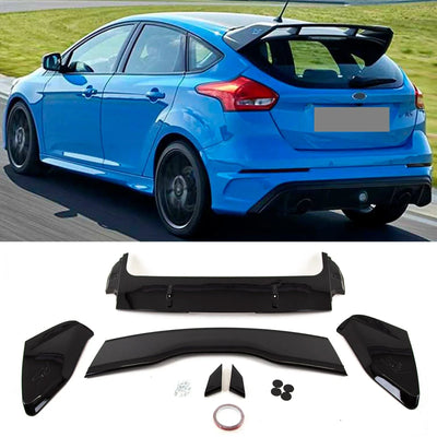 Fits Ford Focus MK3 2011-2018 Rear Roof Boot Lip Spoiler RS Style Gloss Black - tradevehicleparts.co.uk