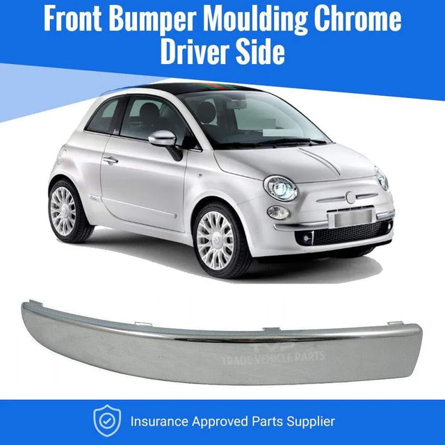 Fits Fiat 500 2007-2015 Front Bumper Moulding Chrome Driver Side - image 2