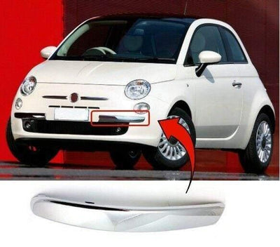 Fits Fiat 500 2007-2015 Front Bumper Moulding Chrome Passenger Side - tradevehicleparts.co.uk