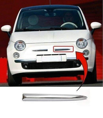 Fits Fiat 500 2008-2015 Front Bumper Upper Moulding Chrome Passenger Side  - tradevehicleparts.co.uk