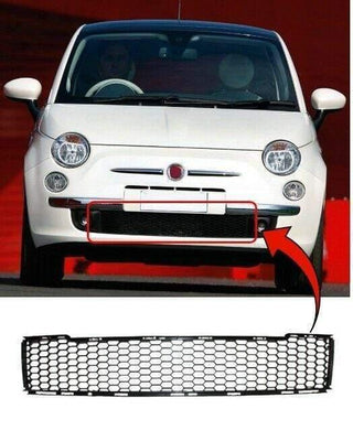Fits Fiat 500 2008-2015 Front Lower Centre Bumper Grille Not S Or Abarth - tradevehicleparts.co.uk