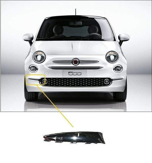 Fits Fiat 500 3 Door Hatchback/Cabriolet 2015- Front Bumper Moulding Chrome Driver Side Lounge Models - image 2
