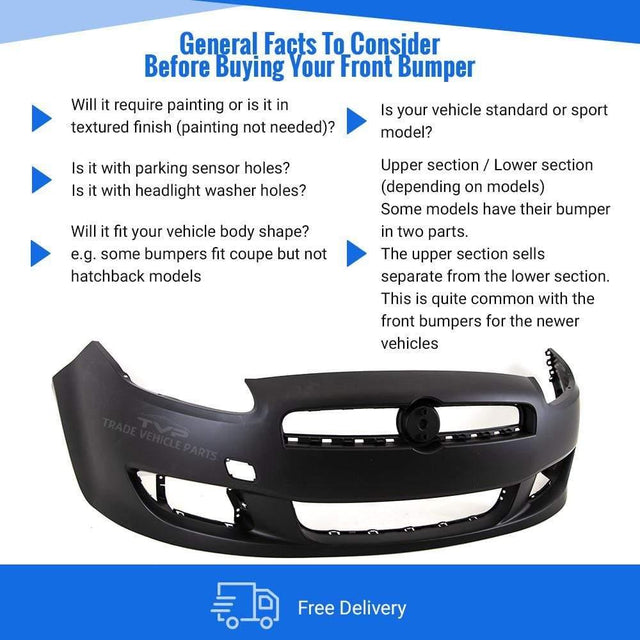 Fits Fiat Bravo 2007-2015 Front Bumper Primed No Pdc Or Washer Holes - image 3