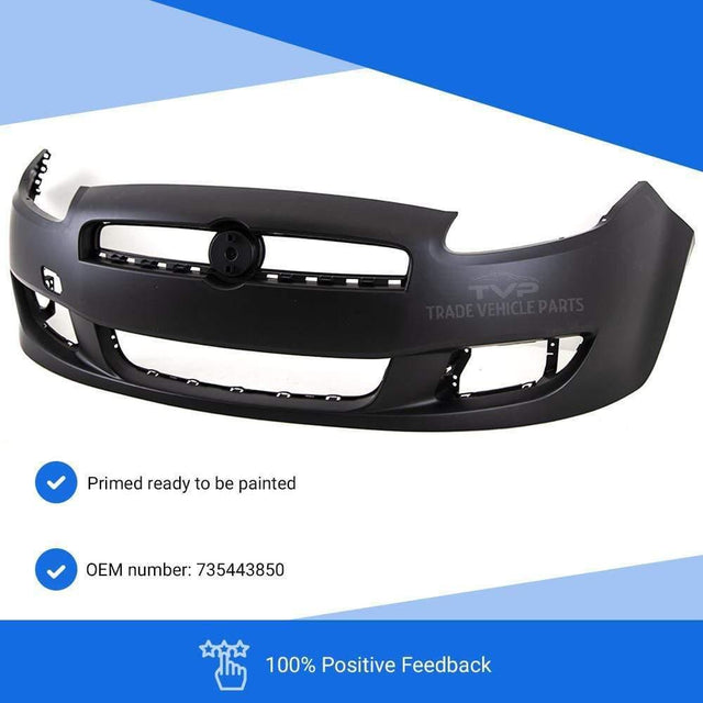 Fits Fiat Bravo 2007-2015 Front Bumper Primed No Pdc Or Washer Holes - image 2
