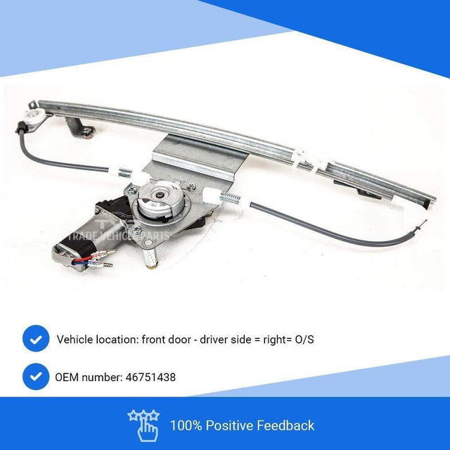 Fits Fiat Doblo 2006-2010 Front Window Regulator Electric W/Motor Driver Side - image 3
