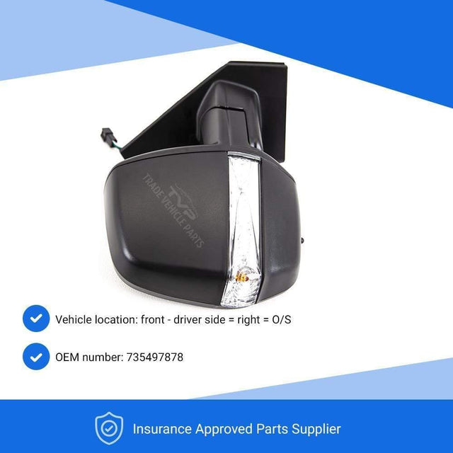 Fits Fiat Doblo 2010-2015 Door Wing Mirror Electric Heated Temp.S Black W/Ind Twin Glass Driver Side - image 2