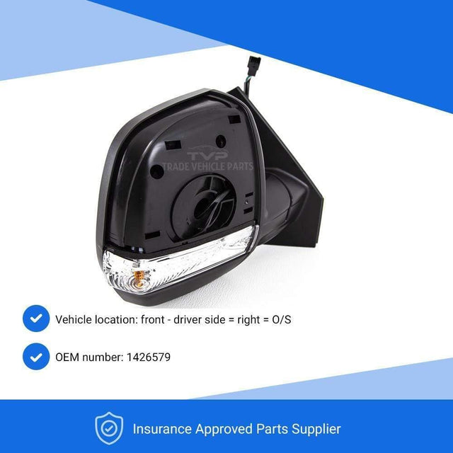 Fits Fiat Doblo 2010-2015 Door Wing Mirror Electric Heated Temp.S Primed W/Ind Twin Glass Driver Side - image 2