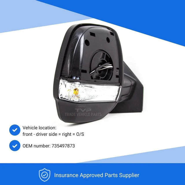Fits Fiat Doblo 2010-2015 Door Wing Mirror Manual Black W/Ind Twin Glass Driver Side - image 3
