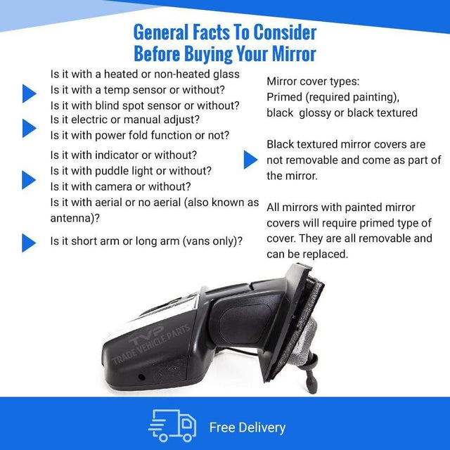 Fits Fiat Doblo 2010-2015 Door Wing Mirror Manual Black W/Ind Twin Glass Driver Side - image 4