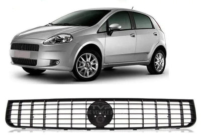 Fits Fiat Grande Punto 2005-2011 Front Top Radiator Grille Black Between Headlights - tradevehicleparts.co.uk