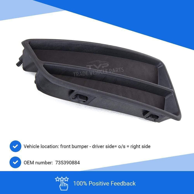 Fits Fiat Panda 2003-2012 Front Bumper Fog Grille Driver Side No Hole - image 3