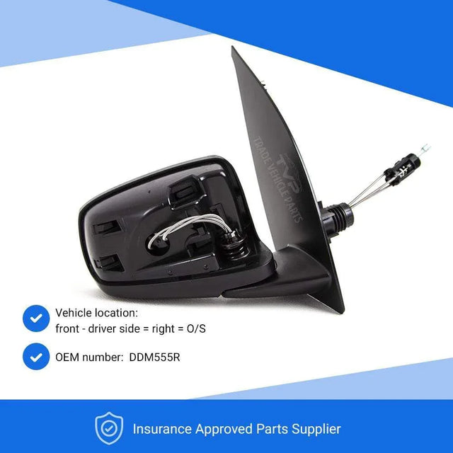 Fits Fiat Panda 2004-2010 Door Wing Mirror Manual With Black Cover Driver Side - image 3