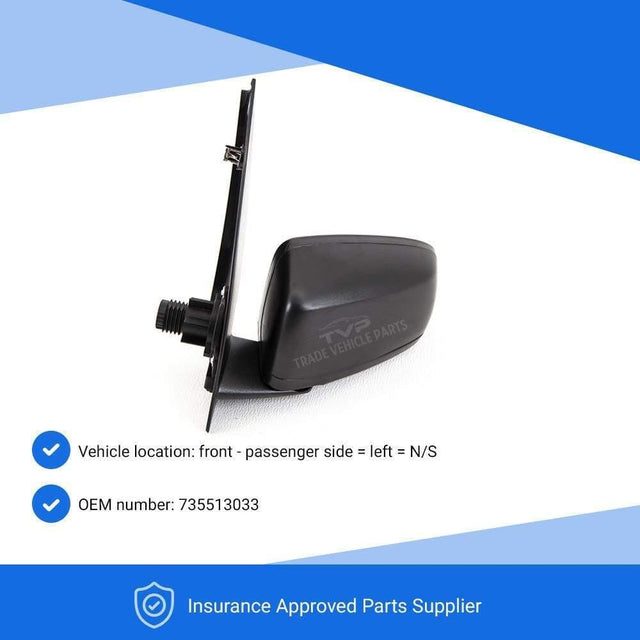 Fits Fiat Panda 2004-2011 Door Wing Mirror Manual Black Cover Passenger Side - image 2
