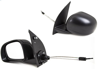 Fits Fiat Panda 2010-2012 Door Wing Mirror Manual With Black Cover Passenger Side - tradevehicleparts.co.uk