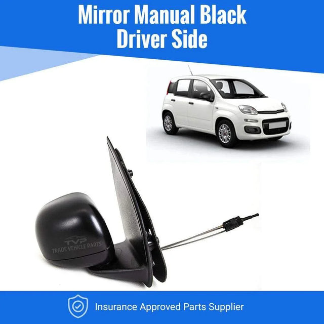 Fits Fiat Panda 2012- Door Wing Mirror Manual Black Driver Side - image 2