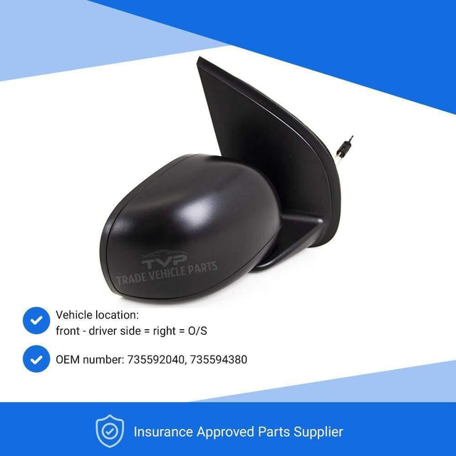 Fits Fiat Panda 2012- Door Wing Mirror Manual Black Driver Side - image 3