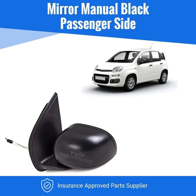 Fits Fiat Panda 2012- Door Wing Mirror Manual Black Passenger Side - image 2