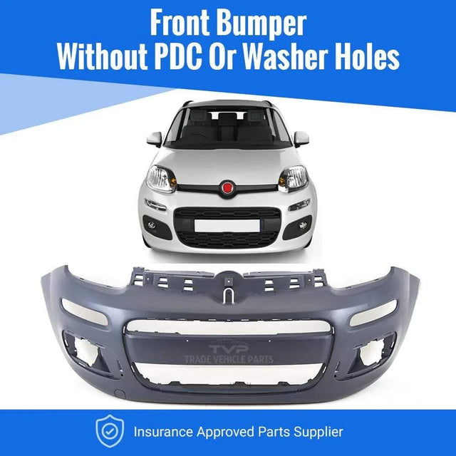 Fits Fiat Panda 2012- Front Bumper Primed Not 4X4 Models  - image 2