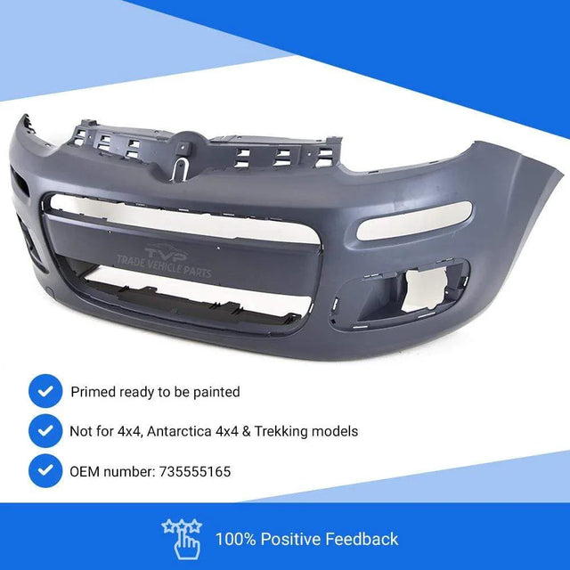 Fits Fiat Panda 2012- Front Bumper Primed Not 4X4 Models  - image 3