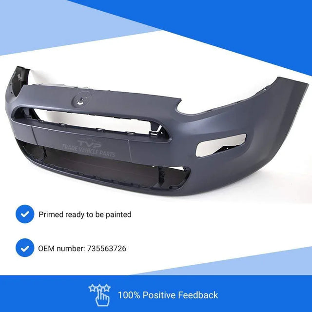 Fits Fiat Punto 2012- Onwards Front Bumper Primed No Pdc Or Washer Holes - image 3