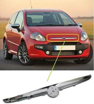 Fits Fiat Punto Evo 2010-2012 Front Main Grille Moulding Trim Chrome, No Badge - tradevehicleparts.co.uk
