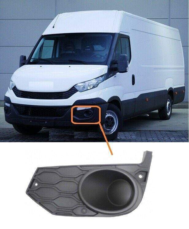 Fits Iveco Daily 2014- Front Bumper Fog Grille Without Fog Lamp Hole Mat Black Passenger Side
