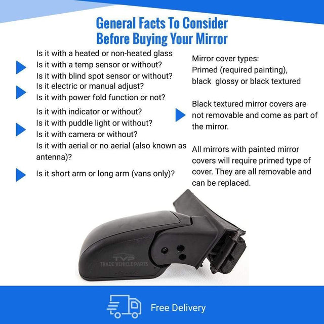 Fits Ford C-Max 2004-2007 Door Wing Mirror Electric Heated Primed Cover Driver Side - image 3