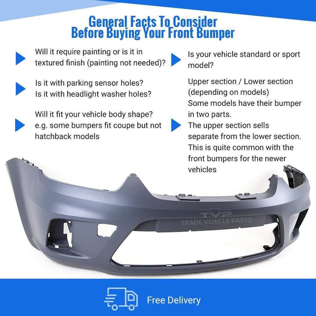 Fits Ford C-Max 2007-2010 Front Bumper Primed No Pdc Or Washer Holes - image 3