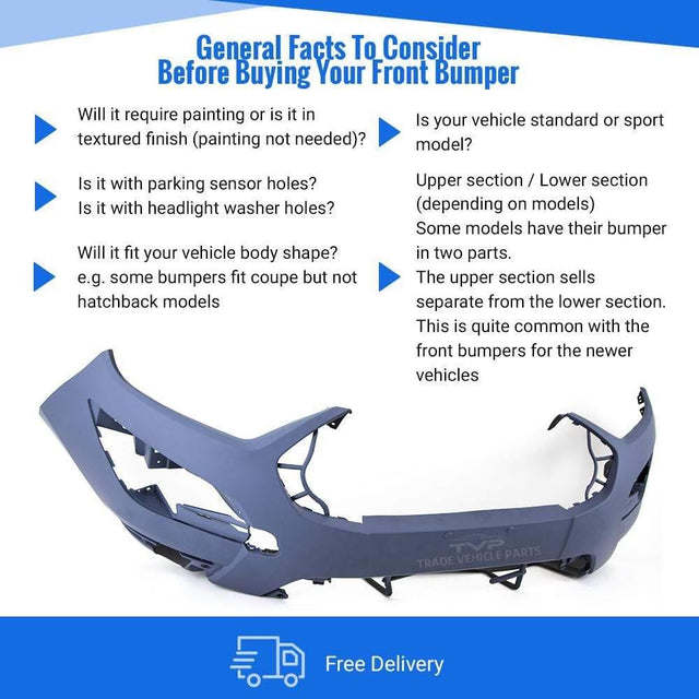 Fits Ford Ecosport 2018- Front Bumper With Fog Holes Primed Without PDC Holes - image 4